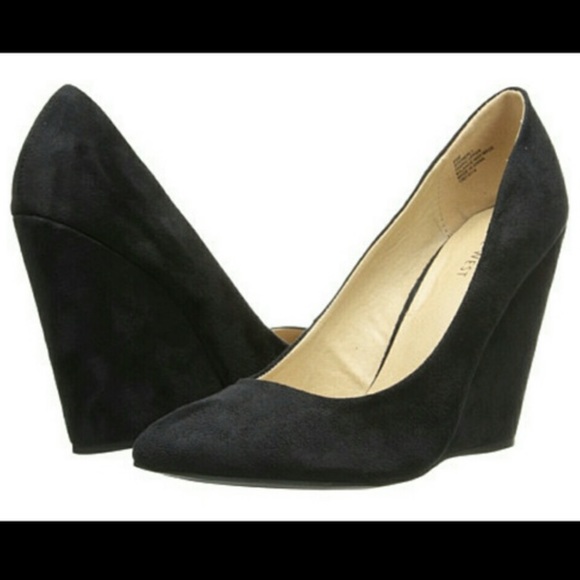 Nine West Shoes - Nine West Boomer black suede pointed toe wedges